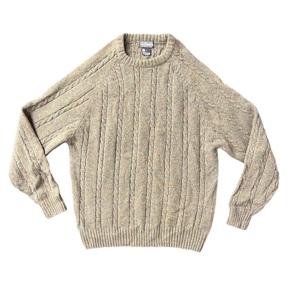 Vintage Members Only Cable Knit Sweater Mens XL 100% Shetland Wool Vintage